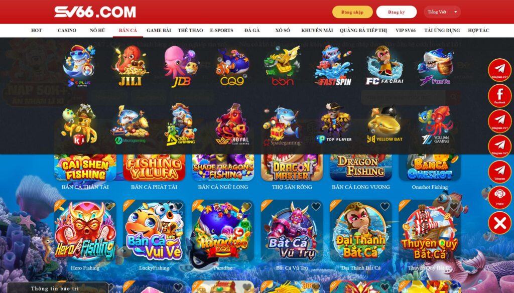 Điểm qua một vài game bắn cá SV66 nổi bật