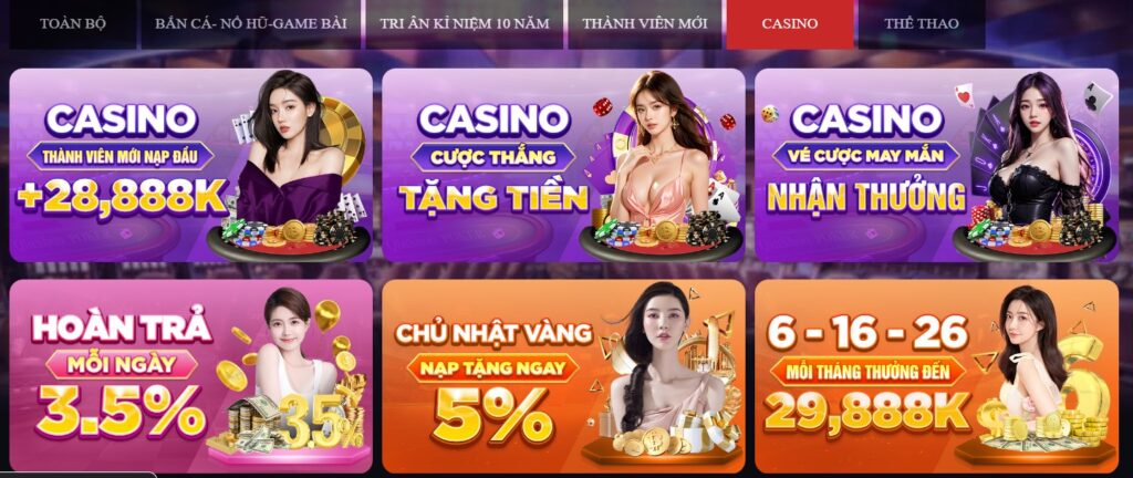 Khuyến mãi SV66 - Cập nhật ưu đãi hot nhất 2025 8 Khuyến mãi cho chuyên mục casino tại SV66
