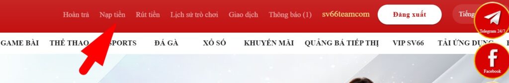 Nạp tiền SV66 - Hướng dẫn qua 4 phương thức giao dịch 10 Hướng dẫn các thao tác nạp tiền chi tiết tại SV66